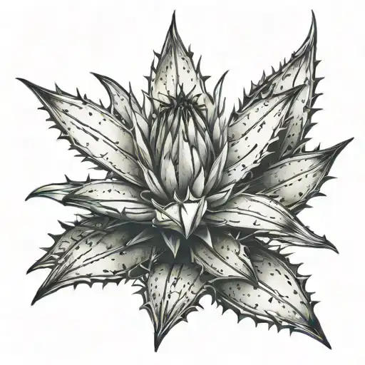 dead agave plant tattoo design idea