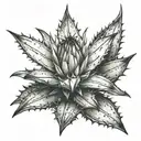 dead agave plant tattoo design idea