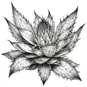 dead agave plant tattoo design idea