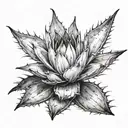 dead agave plant tattoo design idea