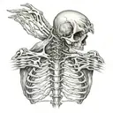 Claw marks across shoulder blade that show muscle and bone underneath tattoo design idea