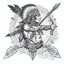 indian with arrow  tattoo design idea