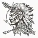 indian with arrow  tattoo design idea