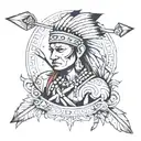 indian with arrow  tattoo design idea
