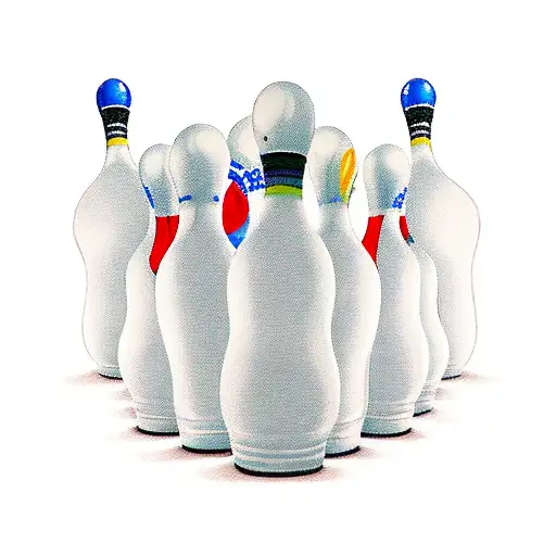 A family of bowling pins with each pin representing a family member tattoo design idea