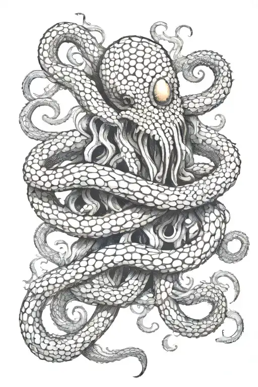 kraken tentacles emerging tattoo design idea