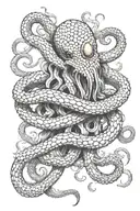 kraken tentacles emerging tattoo design idea