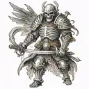 heavily armoured skeleton Samurai warrior tattoo design, line art, white background, detailed, 8k, --v 4 --q 2 --s 500 tattoo design idea