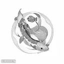 yin and Yang koi fish  tattoo design idea