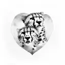 Two cheetahs in love encased in a heart tattoo design idea