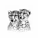 Two cheetahs in love encased in a heart tattoo design idea
