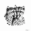 Two cheetahs in love tattoo design idea
