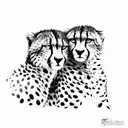 Two cheetahs in love tattoo design idea