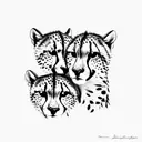 Two cheetahs in love tattoo design idea