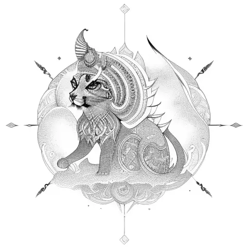 persian godess mitra tattoo design idea