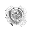 camping fire tattoo design idea