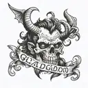Satan saying 'gladio' tattoo design idea