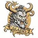 Satan saying 'gladio' tattoo design idea