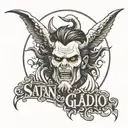 Satan saying 'gladio' tattoo design idea