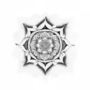 mandala with rose and text "Still I rise" tattoo design idea