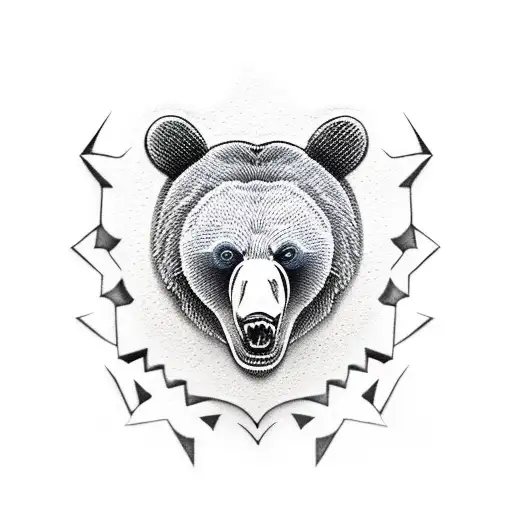 Bear with sharp claws tattoo design idea