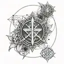 Create a tattoo design that combines Christian symbols with elements of IT technology to reflect your occupation and faith tattoo design idea