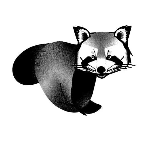 red panda with tail made of clouds tattoo design idea