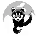 red panda with tail made of clouds tattoo design idea