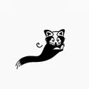 red panda with tail made of clouds tattoo design idea