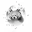 red panda with tail made of clouds tattoo design idea