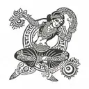 Combine dance poses with kolam motifs for a unique and symbolic tattoo design tattoo design idea
