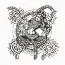 Combine dance poses with kolam motifs for a unique and symbolic tattoo design tattoo design idea