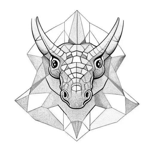 triceratops face, closer to the real thing tattoo design idea