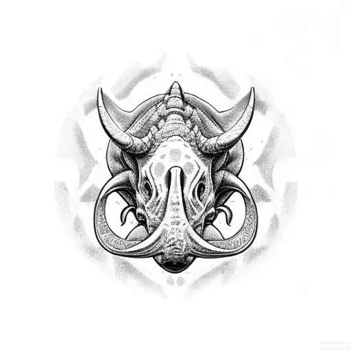 triceratops face, closer to the real thing tattoo design idea