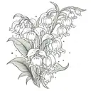 Lily of the valley with stars and jewels einem Wander Stock tattoo design idea