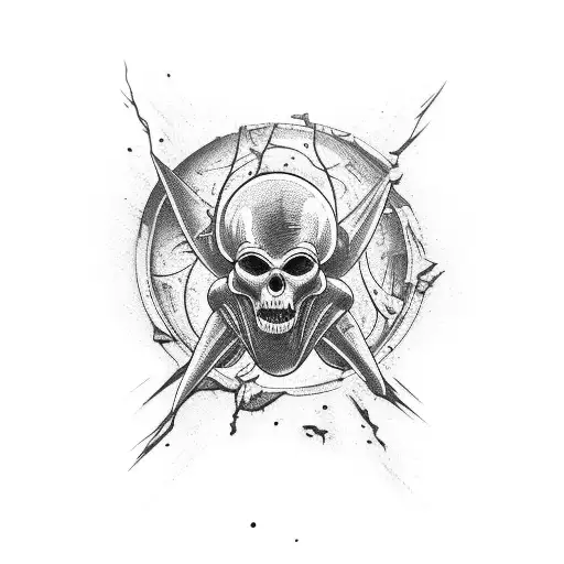 horror, gore, blood, death, space, alien tattoo design idea