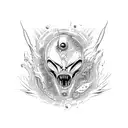 horror, gore, blood, alien, space. tattoo design idea