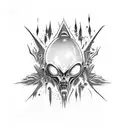 horror, gore, blood, alien, space. tattoo design idea