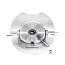 A new-school design of a Transformer DJ mixing music on a turntable with classic muscle cars racing in the background tattoo design idea