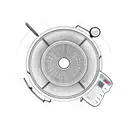 A new-school design of a Transformer DJ mixing music on a turntable with classic muscle cars racing in the background tattoo design idea