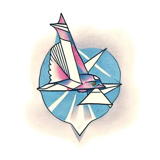 Paper plane  tattoo design idea
