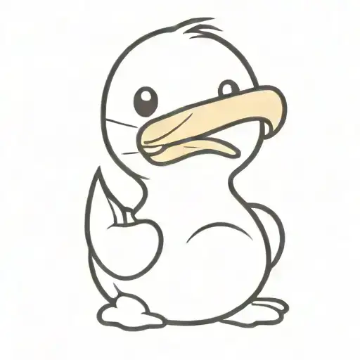 rubber duck with a knife in its mouth and angry but adorable at the same time tattoo design idea