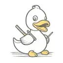 rubber duck with a knife in its mouth and angry but adorable at the same time tattoo design idea