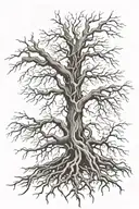 cross as tree roots tattoo design idea
