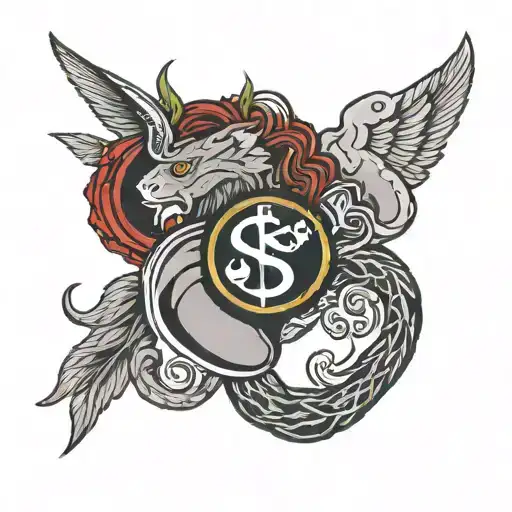 marine Corps emɓlem, suicide awareness,  sigil of Lilith goddess symbol  tattoo design idea