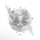 gradient black line tattoo design idea