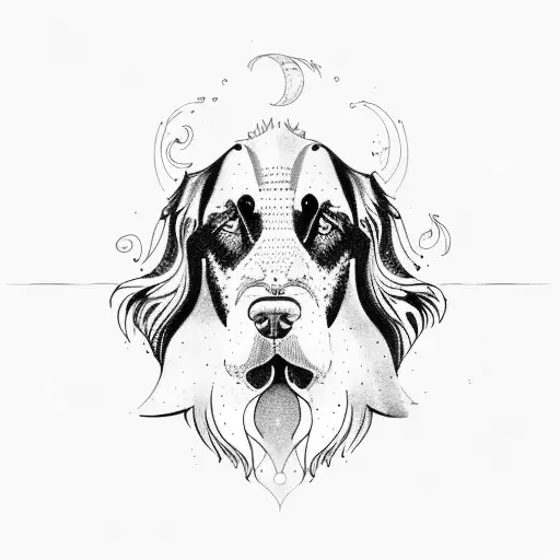gordon setter, aurora borealis tattoo design idea