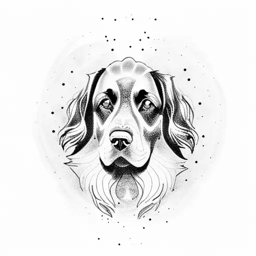 gordon setter, aurora borealis tattoo design idea