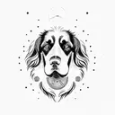 gordon setter, aurora borealis tattoo design idea