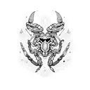 scorpio, stars, magenta tattoo design idea